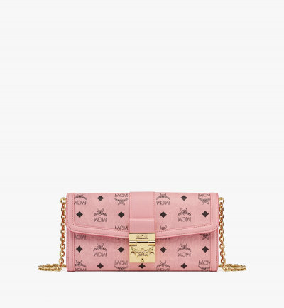 MCM Tracy Portemonnaie mit Kettenriemen in Visetos Damen SOFT PINK