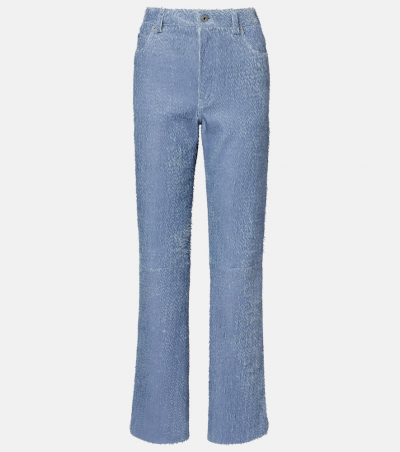 Loewe Weite Hose aus Leder, Damen, XXS Blau