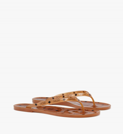 MCM Zehensandalen Jelly mit Monogramm Damen COGNAC