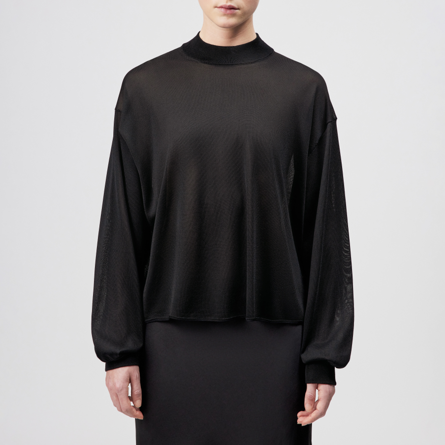 DRYKORN RANYA Oversized Rollkragenpullover in reinem Acetat schwarz XS