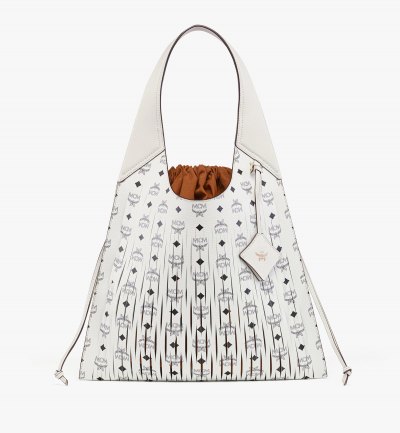 MCM Aren Shopper aus Leder mit Monogramm-Print Damen WHITE