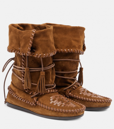 Isabel Marant Ankle Boots Winki aus Veloursleder, Damen, EU 41 Braun