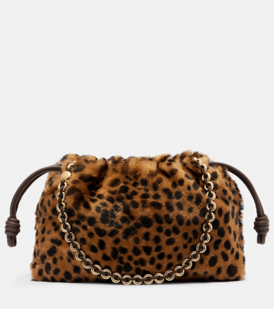 Loewe Clutch Flamenco Medium aus Kalbshaar, Damen, Eine Größe Braun