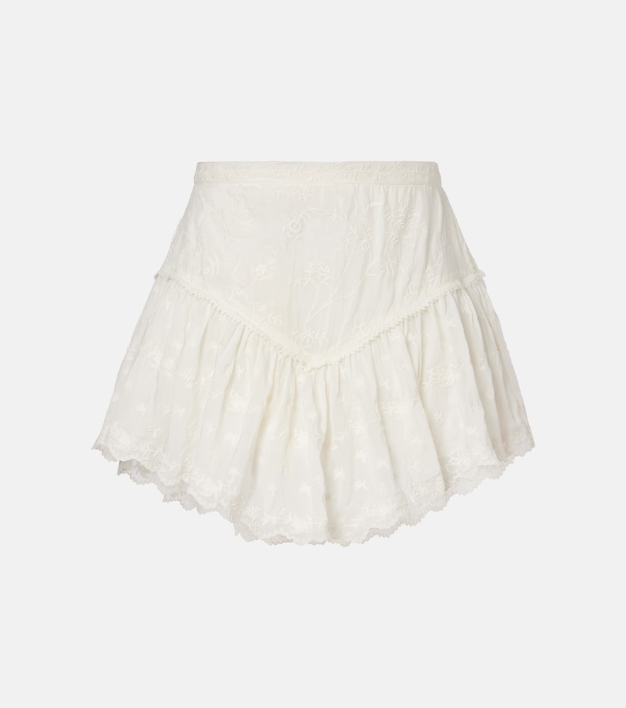 Isabel Marant Bestickte Shorts Zoelia aus Baumwolle und Seide, Damen, DE 32 Weiß