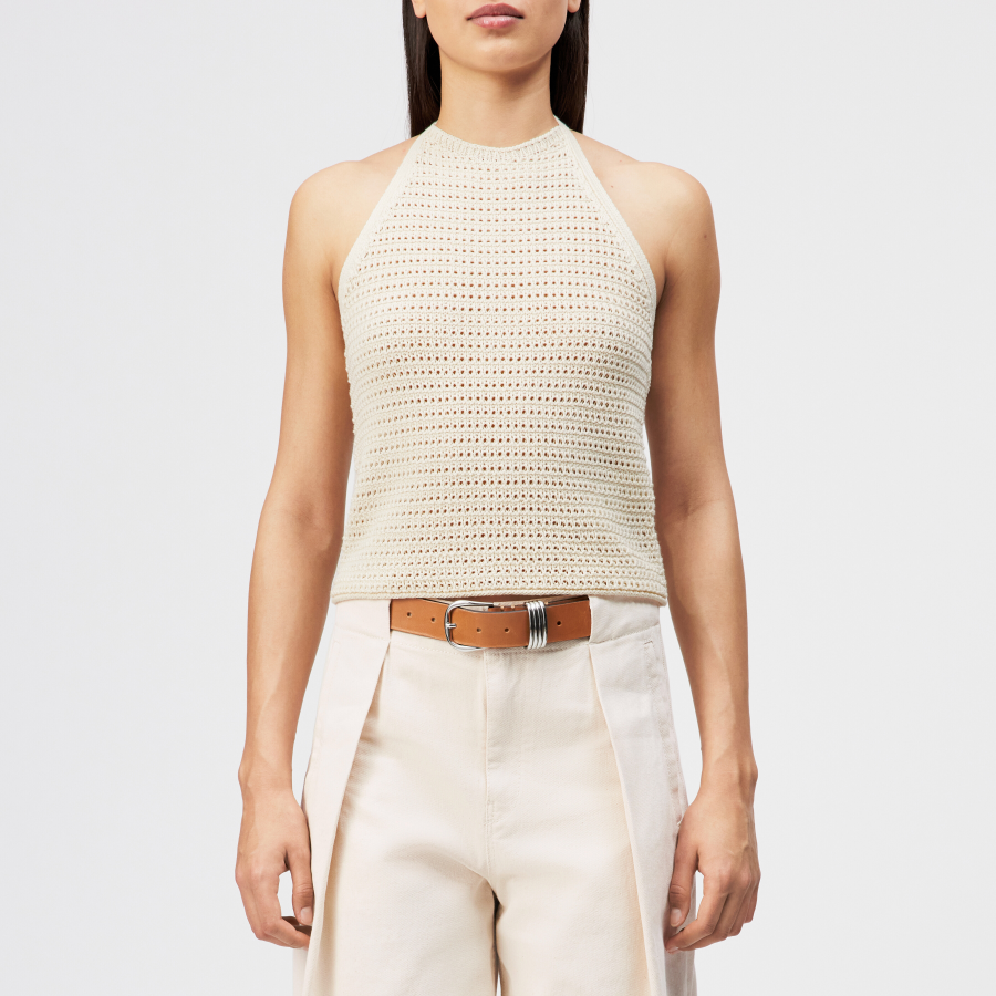 DRYKORN AKWY Neckholder Top in reiner Baumwolle off_weiß XL