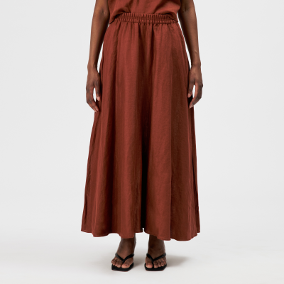 DRYKORN QERIME Falten Rock in reinem Leinen rot XS