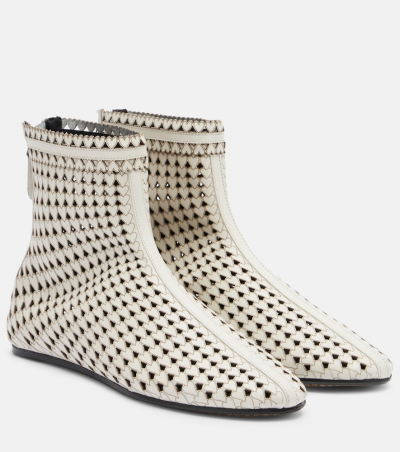 Isabel Marant Ankle Boots Ferix aus Leder, Damen, EU 35 Weiß