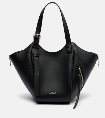 Loewe Tote Hammock Flip Medium aus Leder, Damen, Eine Größe Schwarz