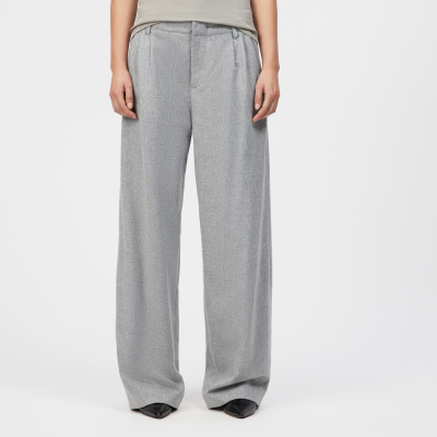DRYKORN JEALOUS Bundfaltenhose mit Barrel-Leg in Flanell grau 25x32
