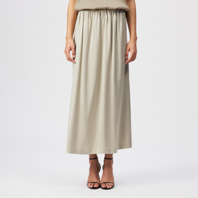 DRYKORN IDONEA Midirock mit elastischem Bund in Satin beige 24