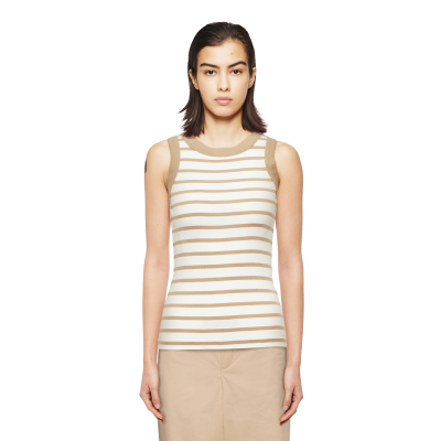 DRYKORN OLINA Tanktop mit Rundhals in Baumwoll-Rippe braun XS