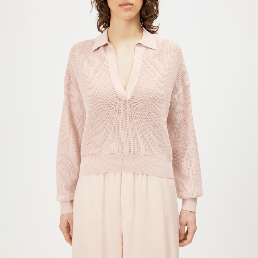 DRYKORN JORGIA Relaxed Fit Strick Longsleeve in reiner Baumwolle orange XS