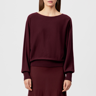 DRYKORN GERLINA Verkürzter Pullover in 100% Merinowolle rot XS