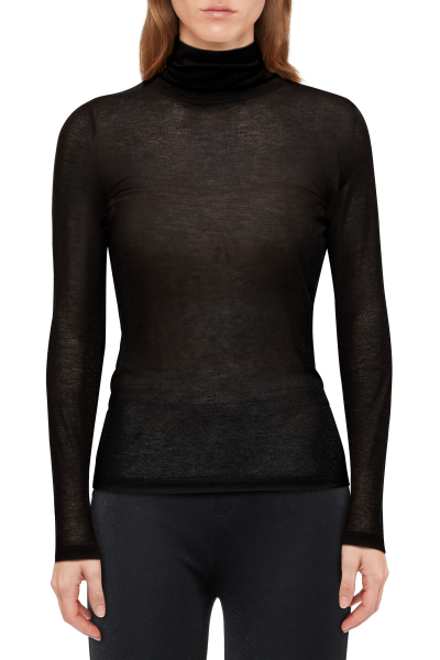 DRYKORN ZERAFNE Schmales Longsleeve in Lurex-Jersey schwarz XL