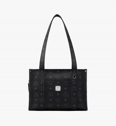 MCM Aren School Bag Tragetasche in Visetos Damen Schwarz