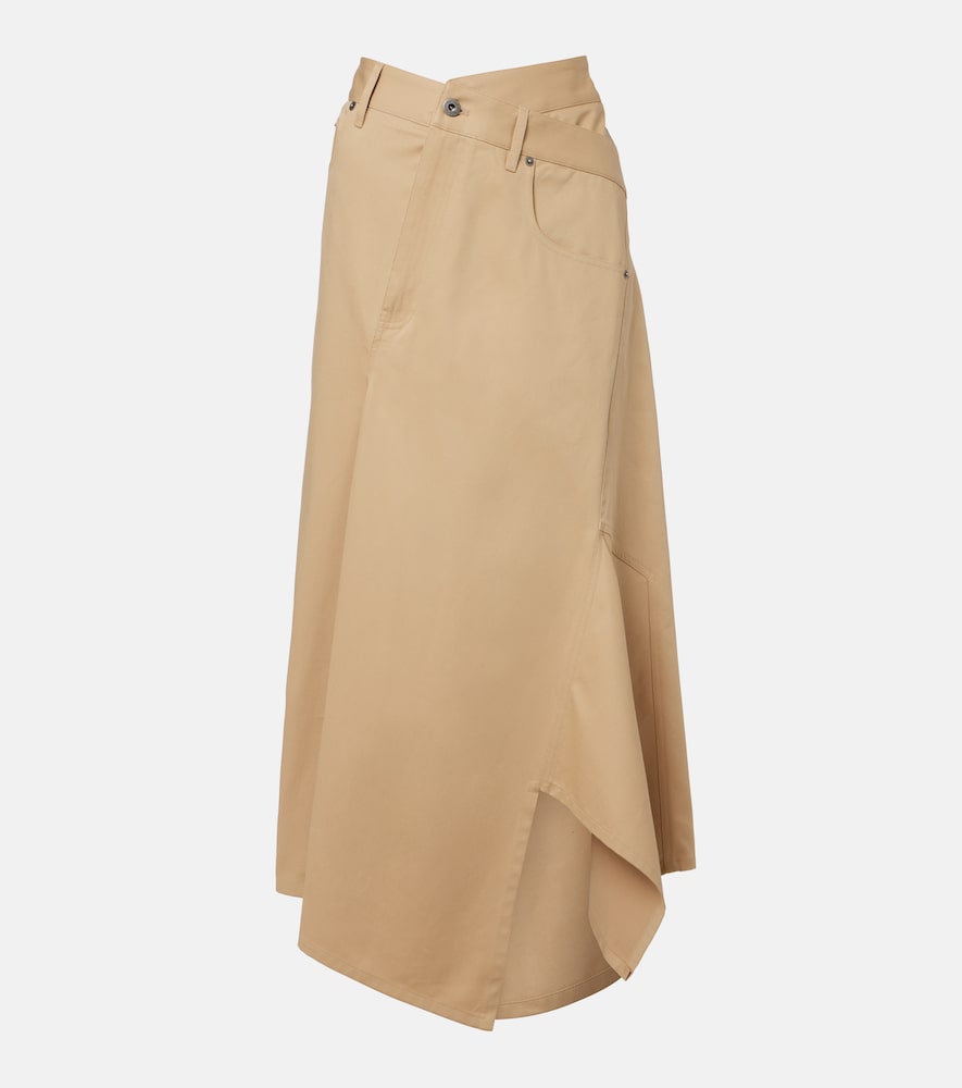 Loewe Midirock aus Baumwolle, Damen, XXS Beige