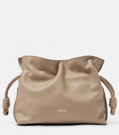 Loewe Clutch Flamenco Mini aus Leder, Damen, Eine Größe Beige