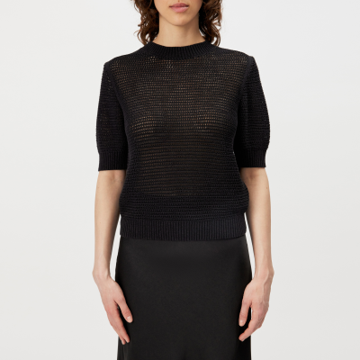 DRYKORN SANIDY Strick T-Shirt in Baumwolle-Mix schwarz XS