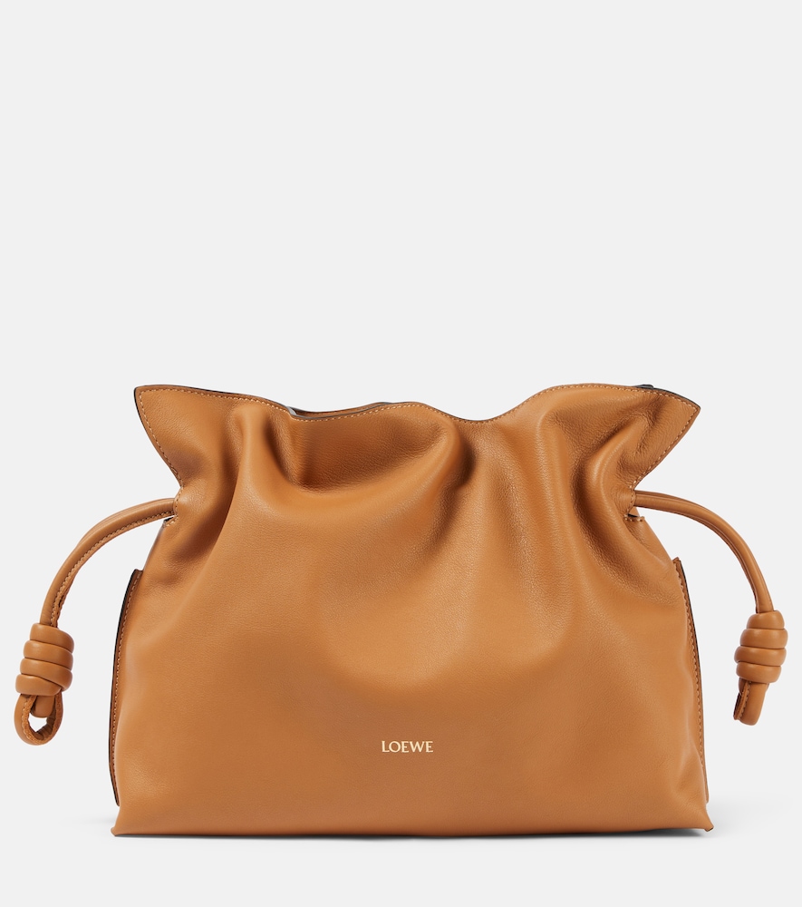 Loewe Clutch Flamenco aus Leder, Damen, Eine Größe Braun