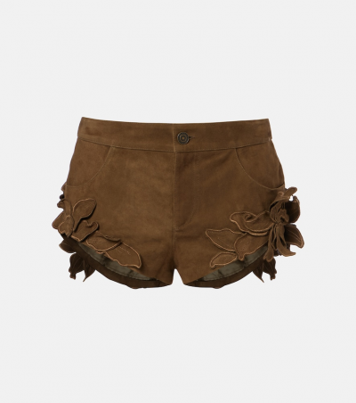 Isabel Marant Shorts Kevana aus Veloursleder, Damen, DE 32 Braun