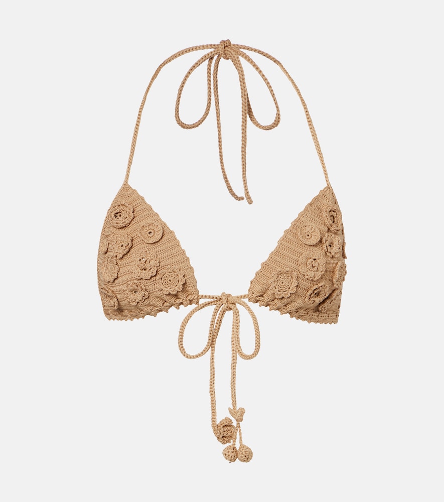 Loewe Paula's Ibiza Bralette aus Häkelstrick, Damen, L Beige