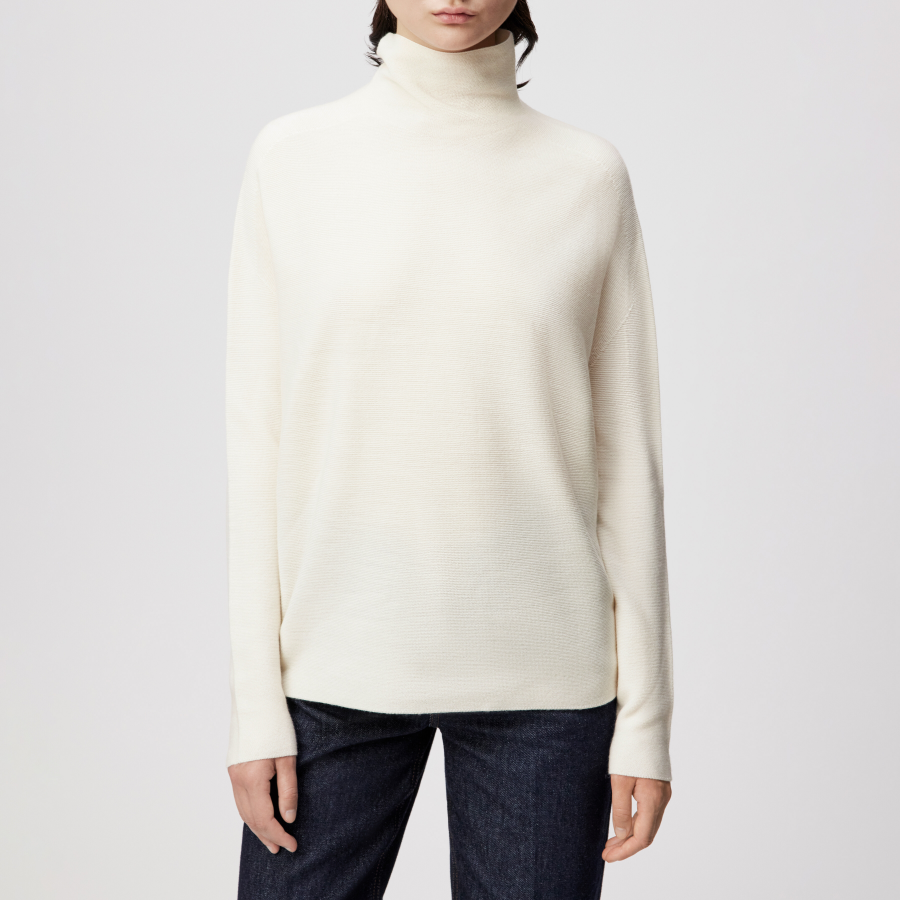 DRYKORN LIORA Egg-Shape Rollkragenpullover in 100% Merinowolle off_weiß XS