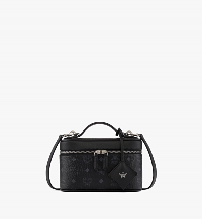 MCM Kosmetiktasche Aren aus Visetos-Leder-Mix Damen Schwarz