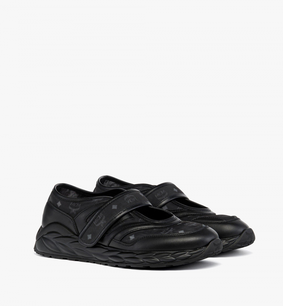 MCM Sneaker Skywander Ballerina aus Monogramm-Mesh und Leder Damen Schwarz