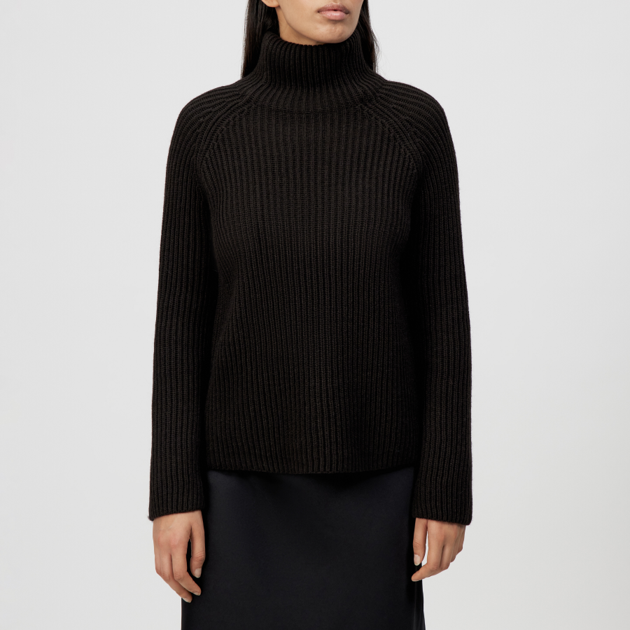 DRYKORN ARWEN Rollkragenpullover in Woll-Alpakamix braun XS