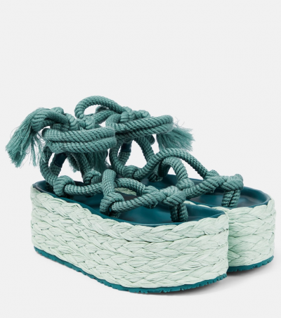Isabel Marant Plateausandalen Elif, Damen, EU 36 Grün