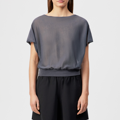 DRYKORN GERLOTTA Oversized T-Shirt mit U-Boot Ausschnitt grau XS