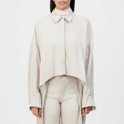 DRYKORN OSHIA Oversized Hemdbluse in Lyocell beige 1