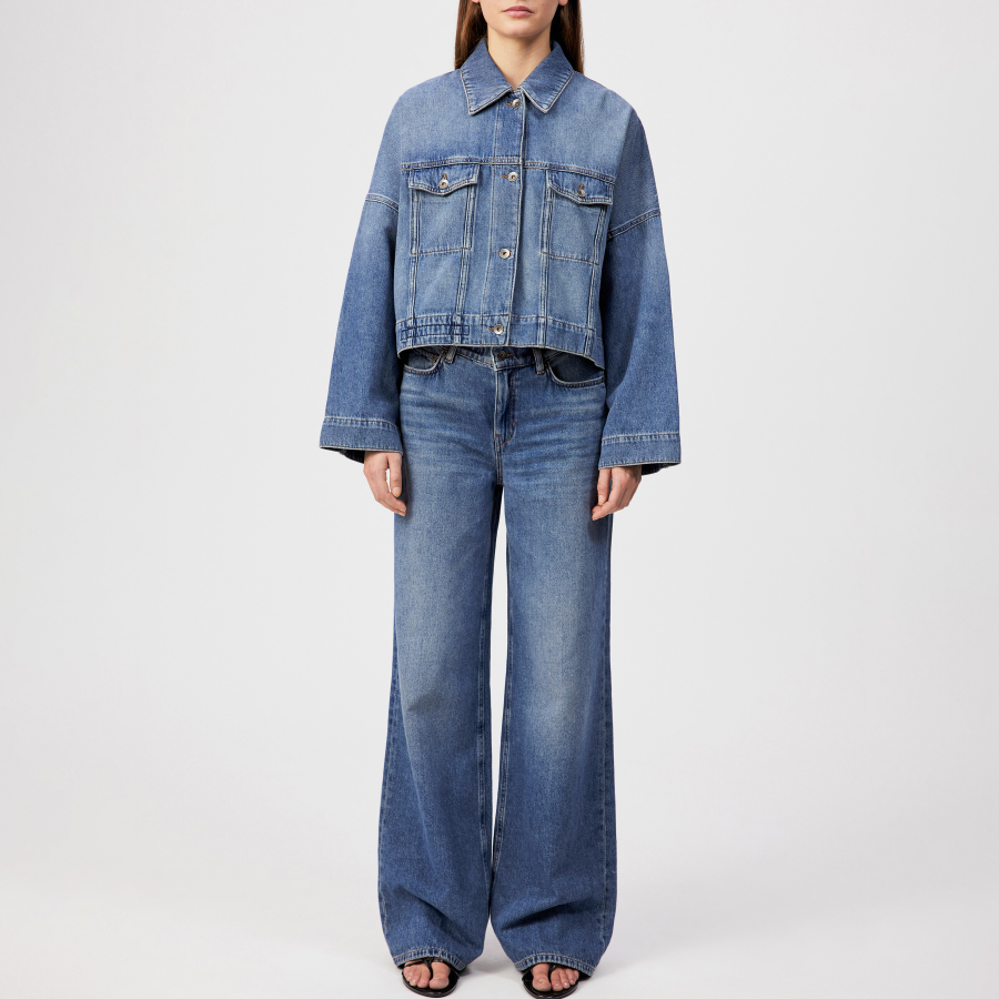 DRYKORN HOLBROOKS Oversized Jeansjacke in reiner Baumwolle blau 2