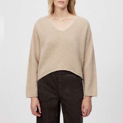 DRYKORN SOMAIJA Oversized Pullover in luxuriösem Alpaka-Mix beige S
