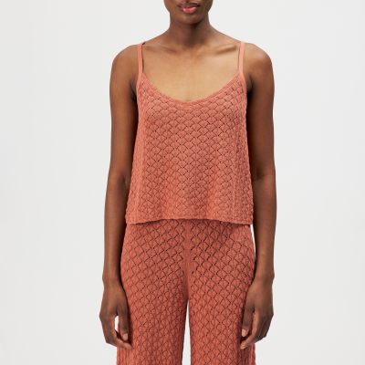DRYKORN GALVINA Stricktop in strukturierter Baumwolle orange XS