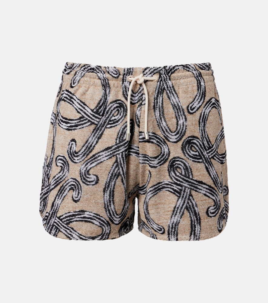 Loewe Paula's Ibiza Shorts Anagram aus Frottee, Damen, XS Beige