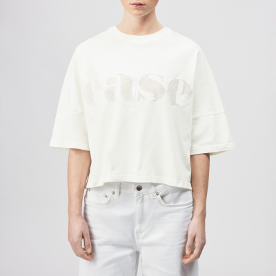 DRYKORN KUSIA-P12 Cropped T-Shirt im relaxed fit mit Print off_weiß M