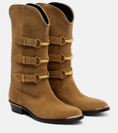 Isabel Marant Westernstiefel Mexia 35 aus Veloursleder, Damen, EU 35 Braun