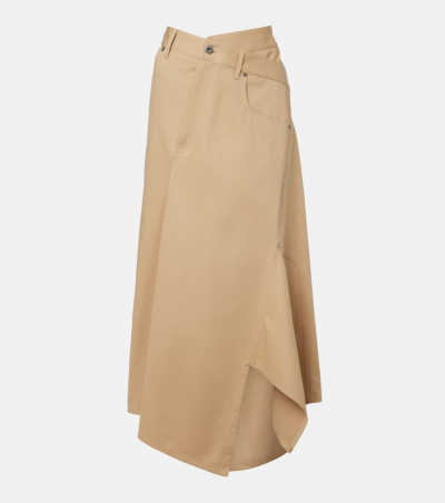 Loewe Midirock aus Baumwolle, Damen, XS Beige
