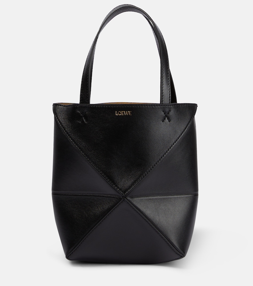 Loewe Tote Bag Puzzle Fold Mini aus Leder, Damen, Eine Größe Schwarz