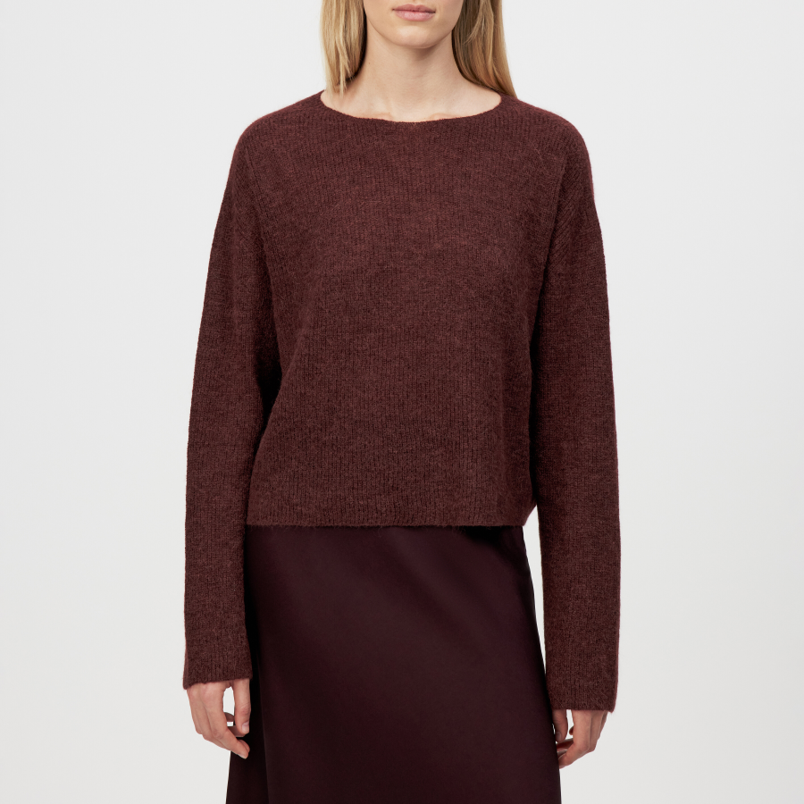 DRYKORN IMENY Verkürzter Pullover in luxuriösem Suri Alpaka-Mix rot XS