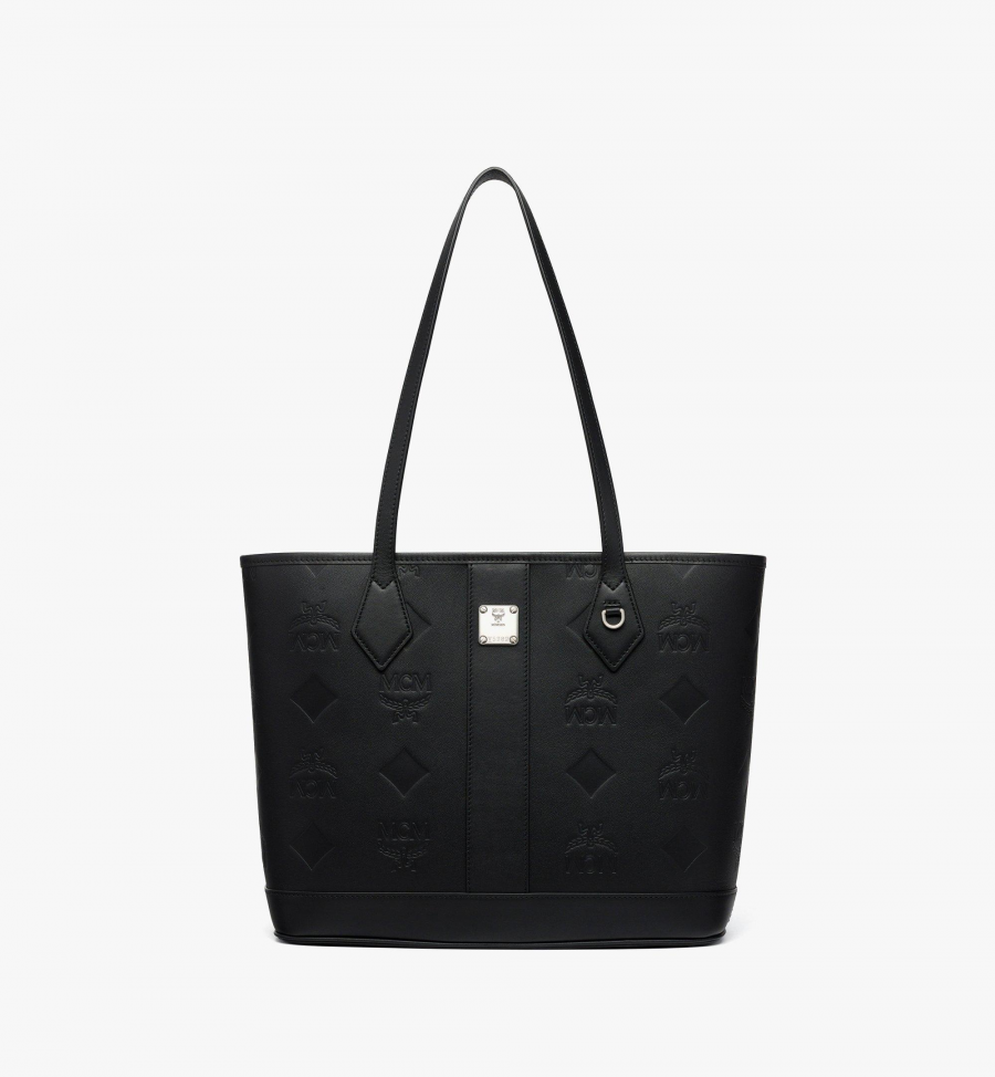 MCM Neuer Liz Shopper aus Leder mit geprägtem Monogramm Damen Schwarz