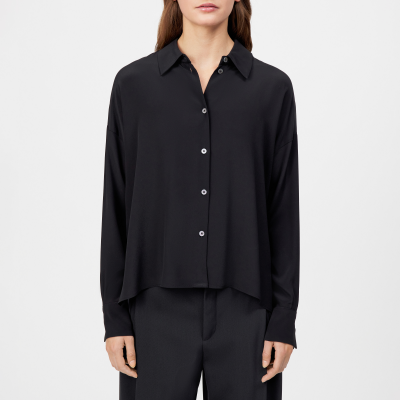 DRYKORN CLOELIA Klassische Hemdbluse in Seiden-Mix schwarz 1