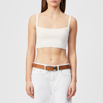 DRYKORN JOSEY Cropped Trägertop in mattem Look off_weiß M