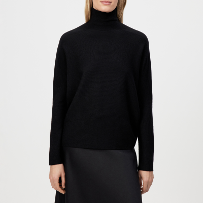 DRYKORN LIORA Egg-Shape Rollkragenpullover in 100% Merinowolle schwarz XS