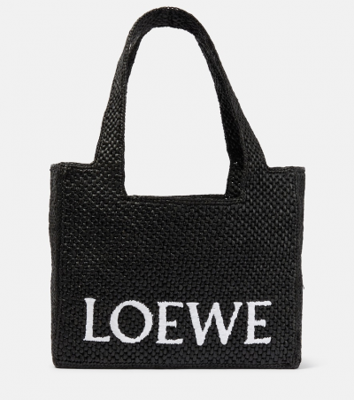Loewe Paula's Ibiza Tote Bag Medium aus Raffiabast, Damen, Eine Größe Schwarz