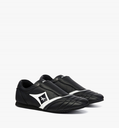 MCM Federlite Lo Slip-On-Sneaker aus gestepptem Leder Damen Schwarz