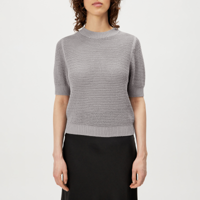 DRYKORN SANIDY Strick T-Shirt in Baumwolle-Mix grau S