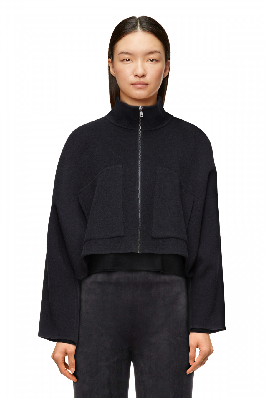 DRYKORN ELSTOW Oversized Kastenjacke in Woll-Doubleface schwarz 2