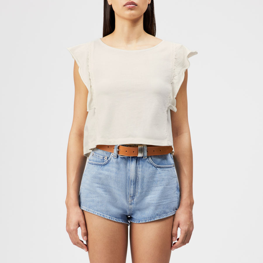 DRYKORN MIRIEL Ärmelloses T-Shirt in reiner Baumwolle off_weiß S